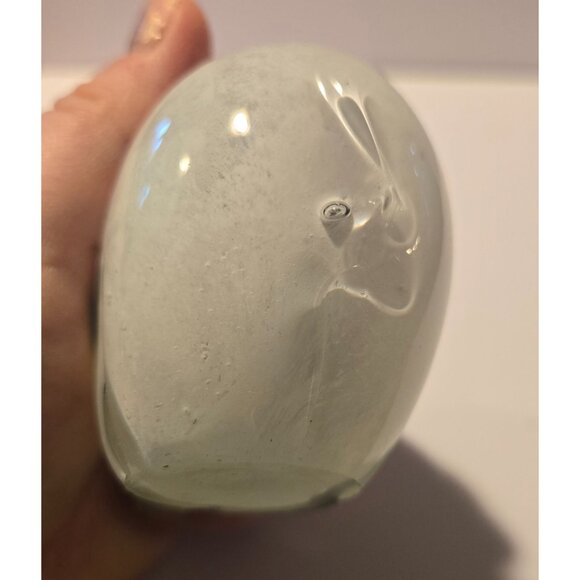 Glass Sheep Figurine Paperweight - Hand blown Black & White Decor - 3.5" Long - Picture 2 of 7